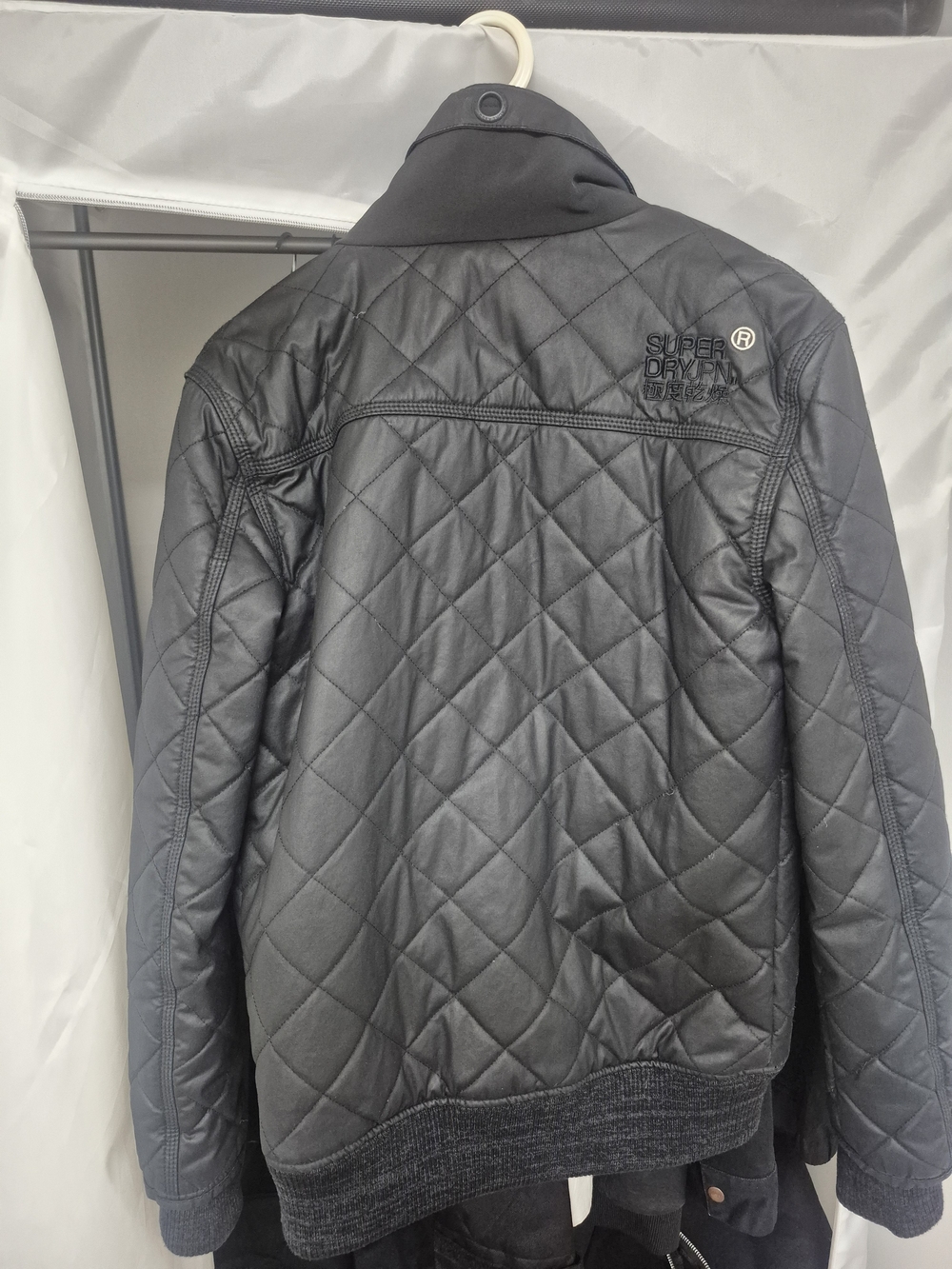 Superdry Quilted Black Bomber Jacket